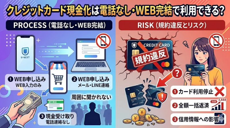クレジットカード現金化は電話なし・Web完結で利用できる?